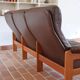 Brown leather 3-seater sofa, Sven Ellekaer for Skipper, 1982.