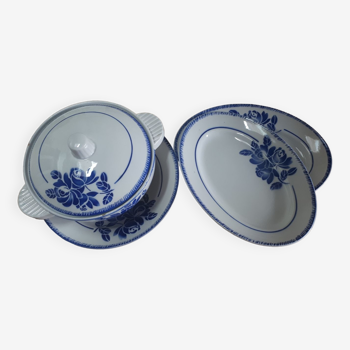 Series of Badonviller Blue Flowers dishes