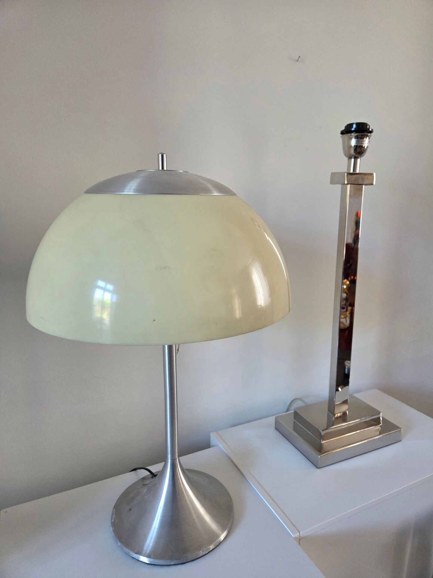 Large chrome lamp base