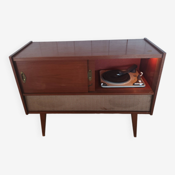 Vintage radio and record cabinet