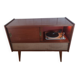 Vintage radio and record cabinet