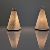 Pair of Italian Murano Glass Cone Table Lamps 1980s