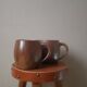 Vintage stoneware ceramic mugs handcrafted Scandinavian country decoration tea cups