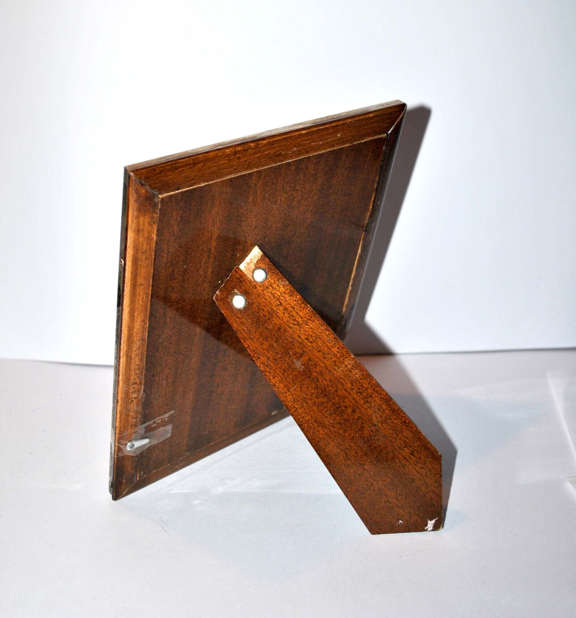 Old photo frame in wood and silver hallmark 800 - guilloche frame 16x20.5