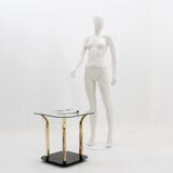 Italian cut glass and brass side table, 1970s