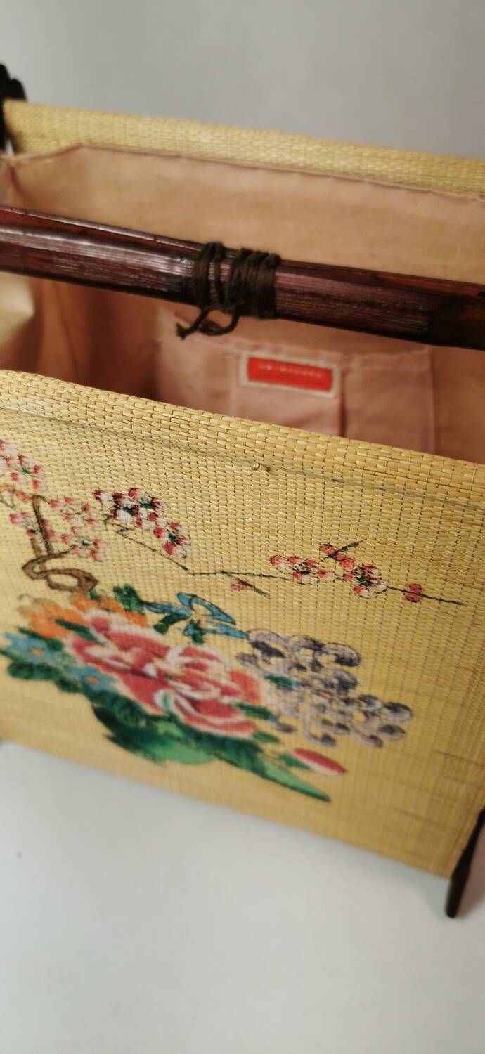 Old Small Basket With Couture Knitting Works Bergère From France China Vintage