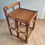 Vintage rattan bedside table