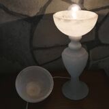 alabaster table lamp with alabaster globe Italy 1950-60