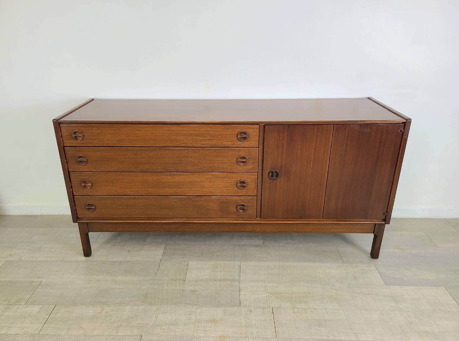 Vintage Scandinavian teak chest of drawers, 1960s Roche Bobois