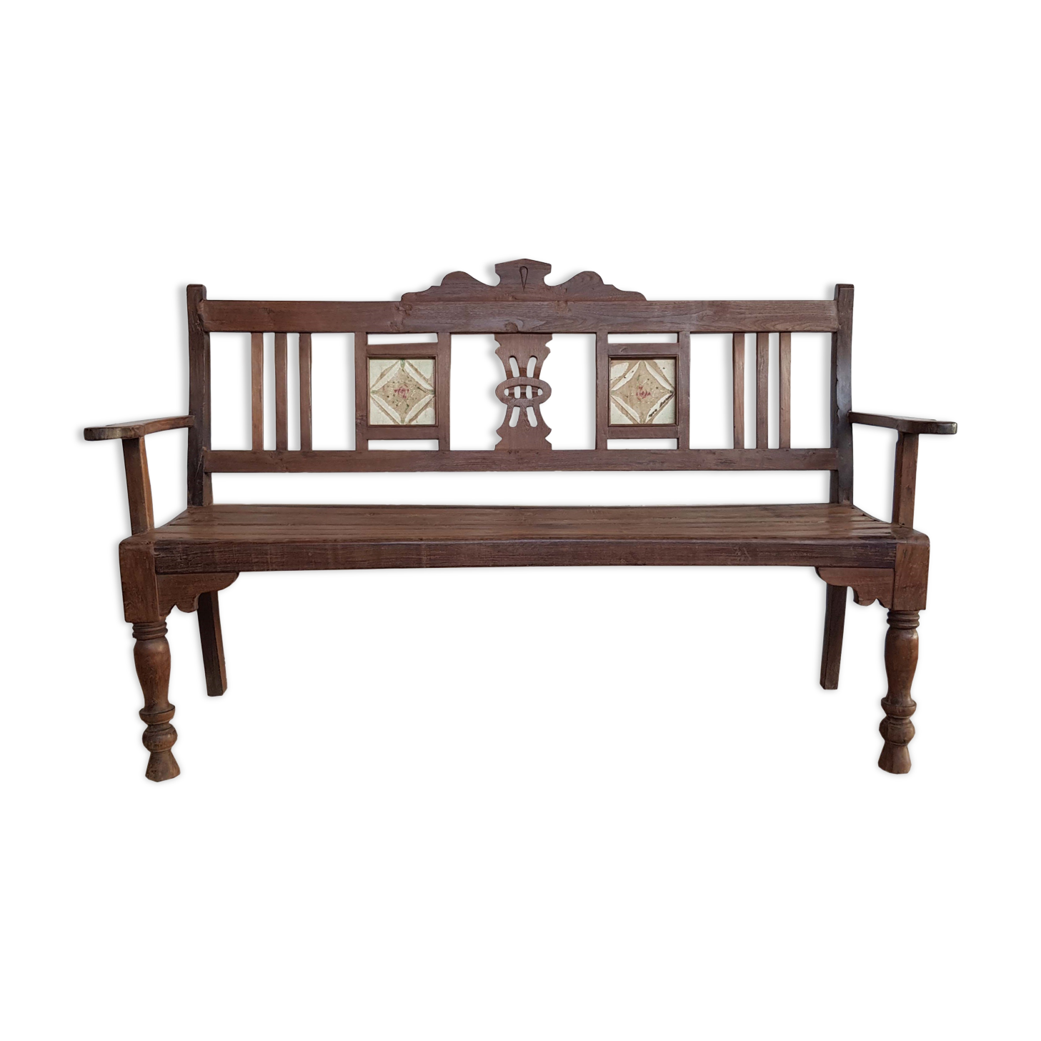 Old "art-deco" teak bench