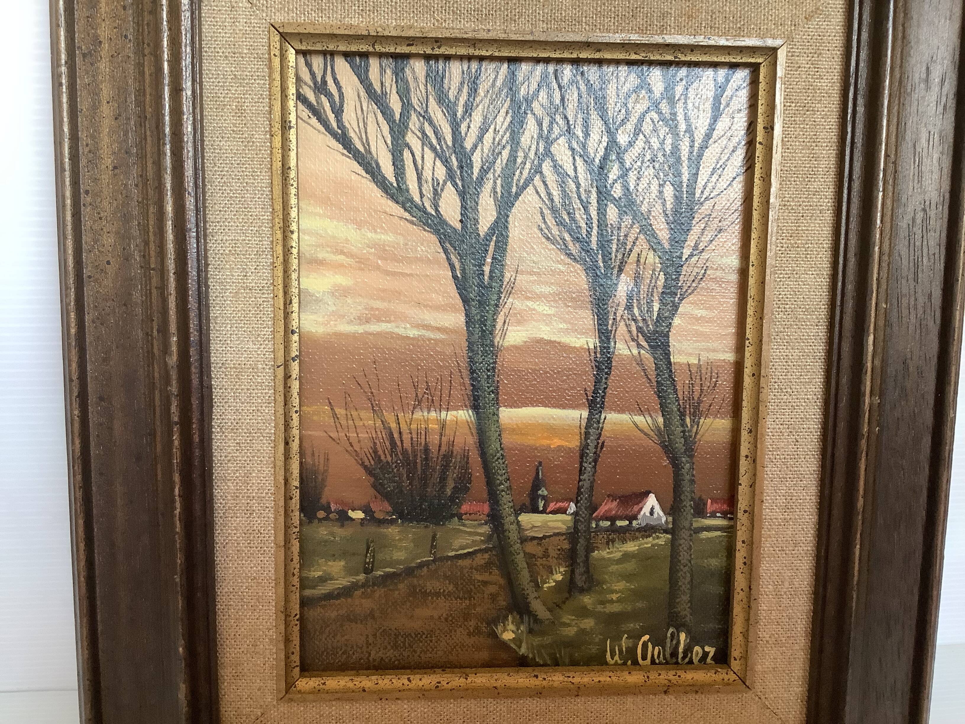 Autumn landscape painting in oil on canvas, signed.