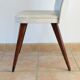 Set de 6 chaises vintage en skaï et noyer
