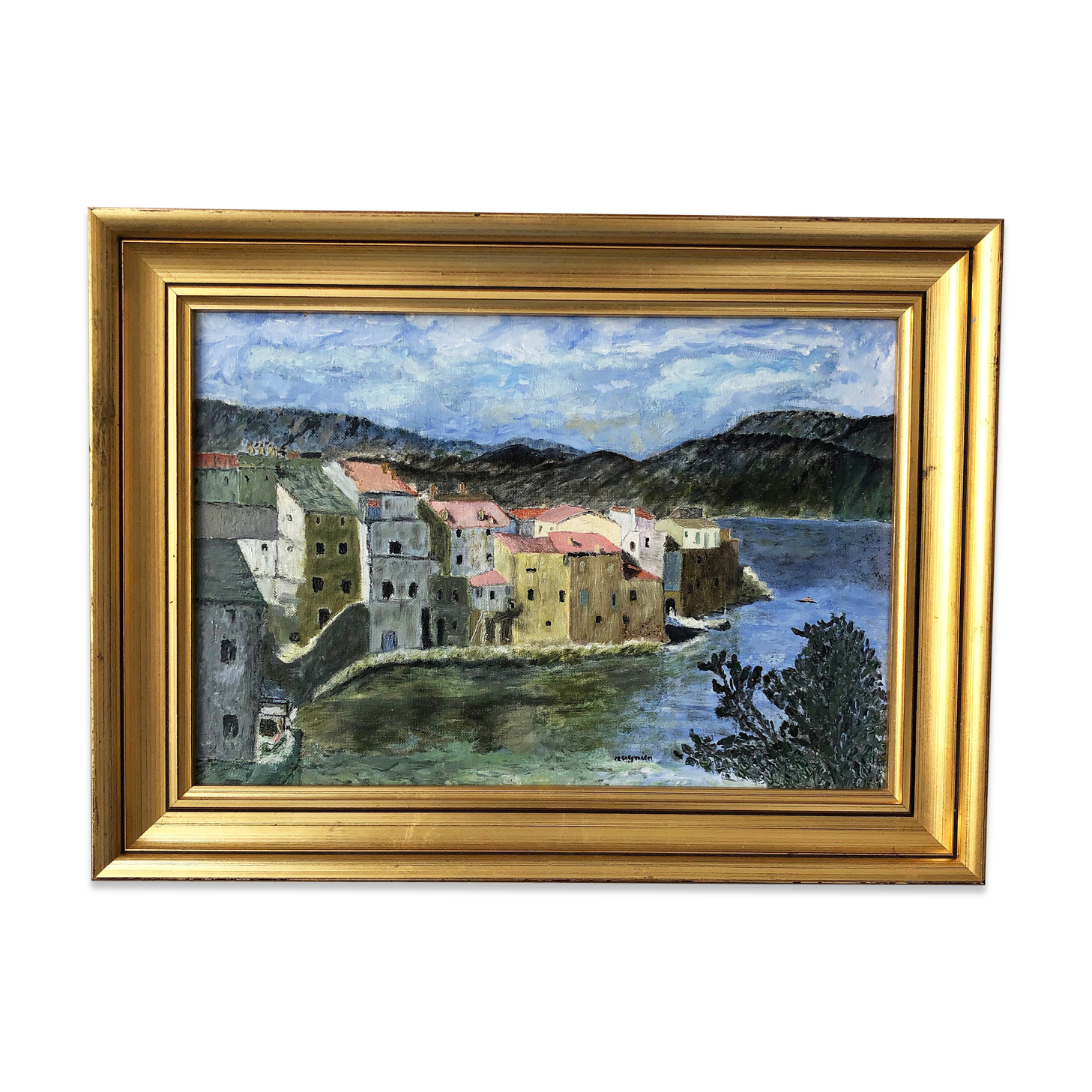 Framed oil painting