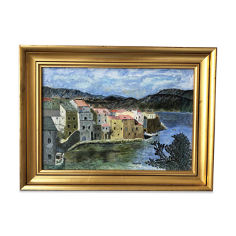 Peinture à huile encadrée