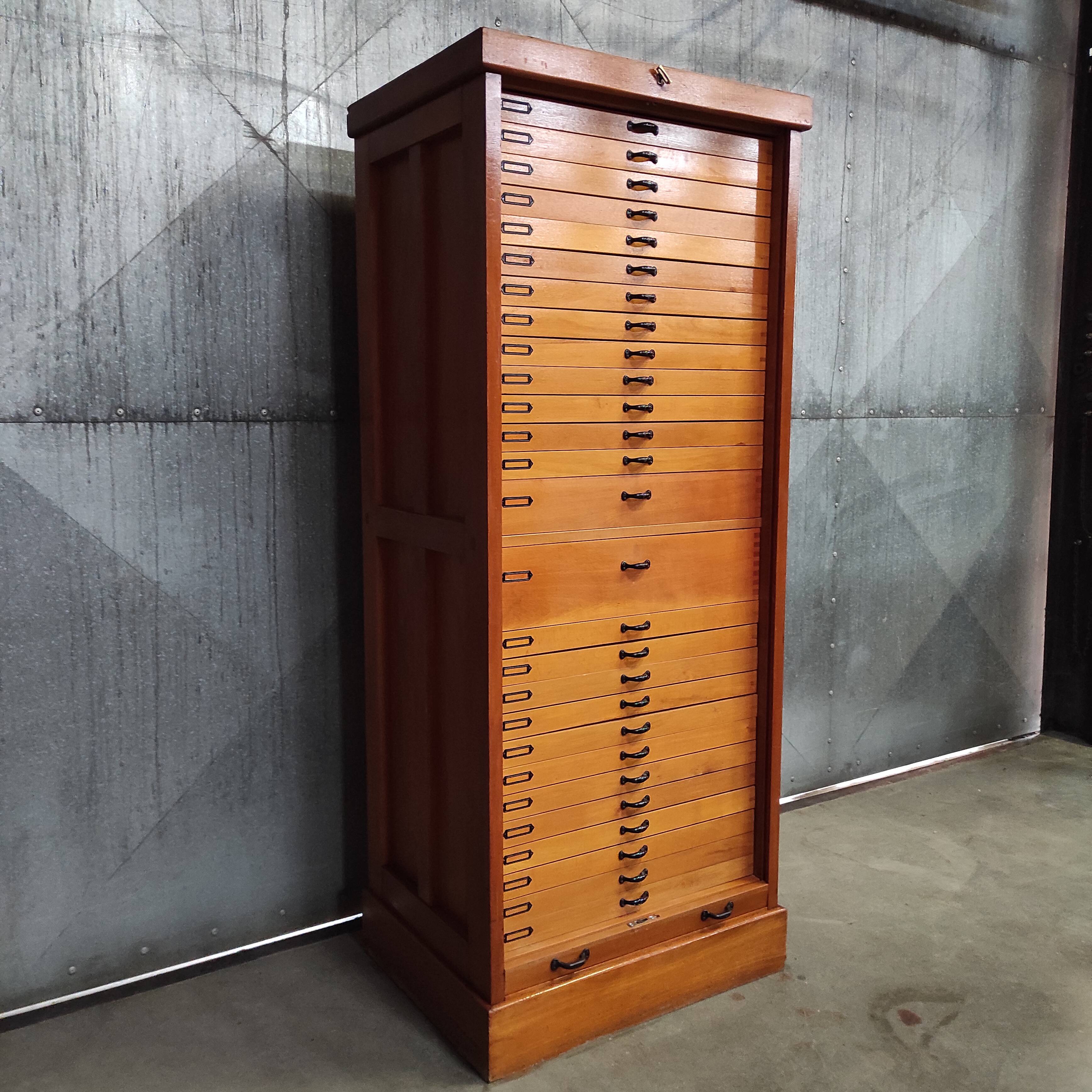 Vintage Roll-Top Cabinet | Optician’s Storage Unit  | Drawers Chest