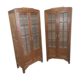 Pair of pine Parisian wardrobes circa 1935