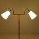 Mid-century organic floor lamp in birch and brass, Sweden, 1950s