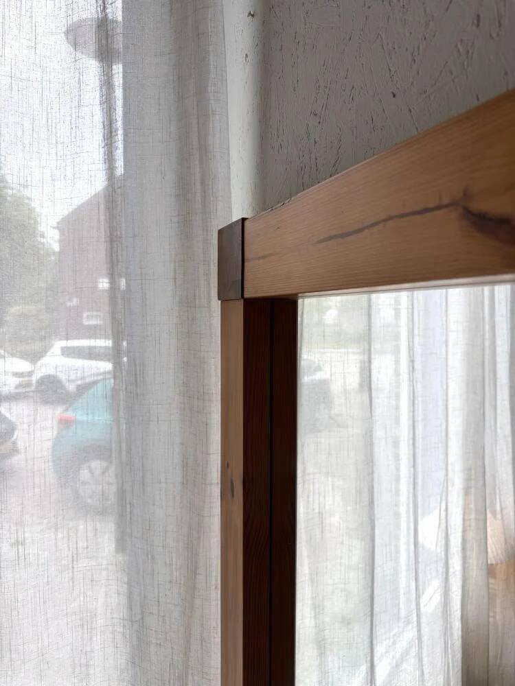 Large Danish pine wall mirror 1970s