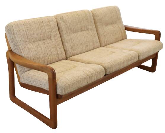 Holstebro deense vintage teak bank 'Karstoff'