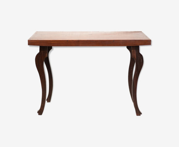 Table vintage, table bois pieds galbés, table d'appoint, table basse, table  rectangulaire, salon | Selency