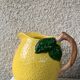 Lemon pitcher in ceramic slurry glazed yellow and green vintage