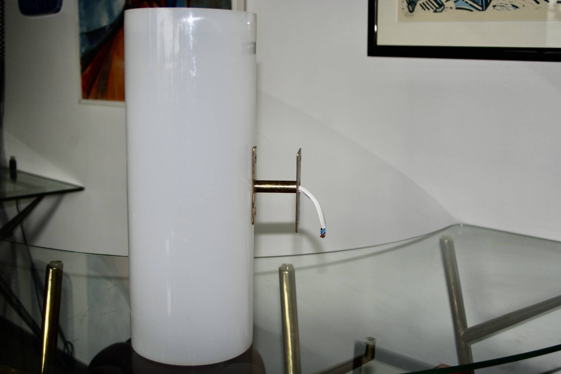 Vintage brass and polymethacrylate wall light denmark 1960