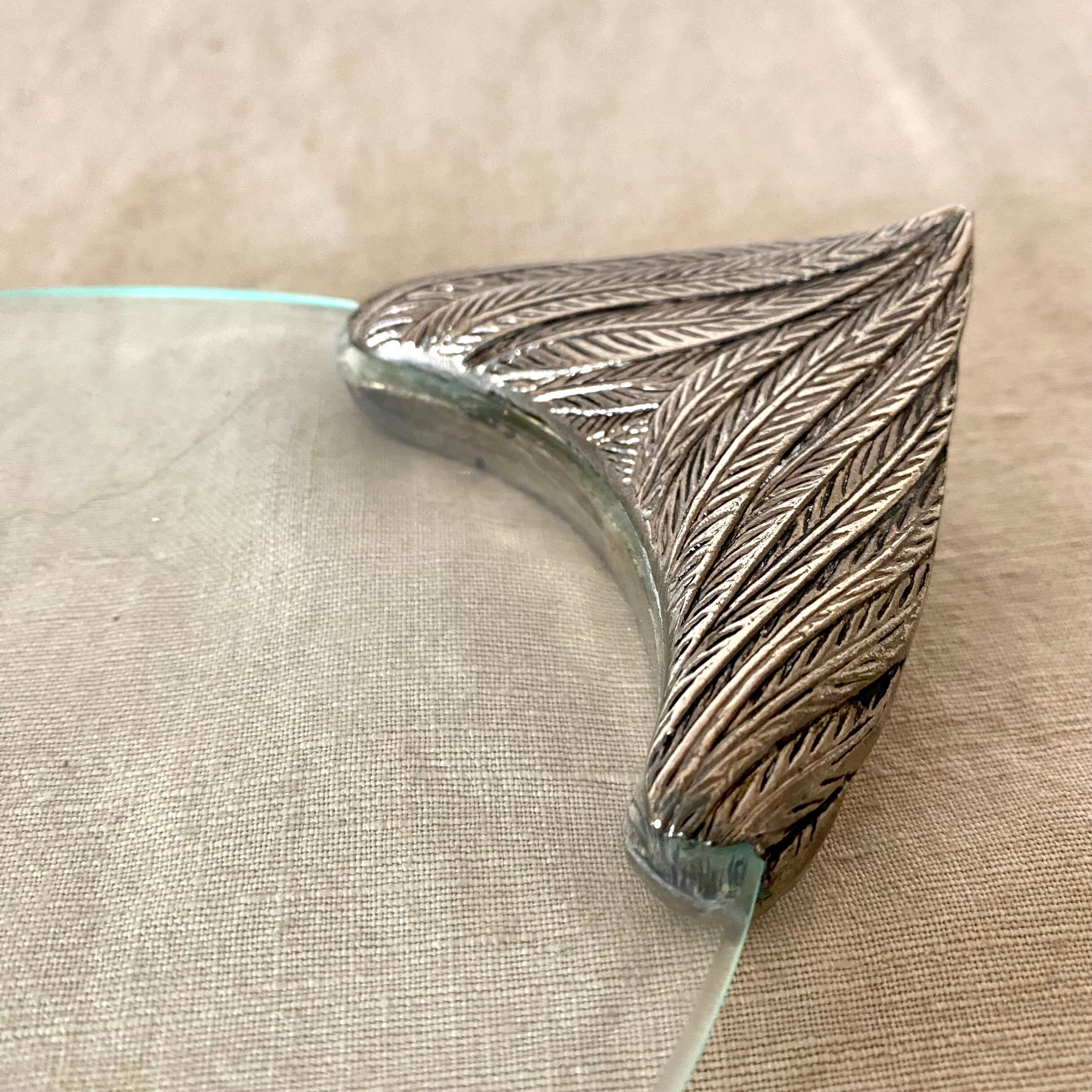 Foie gras serving dish duck glass and metal