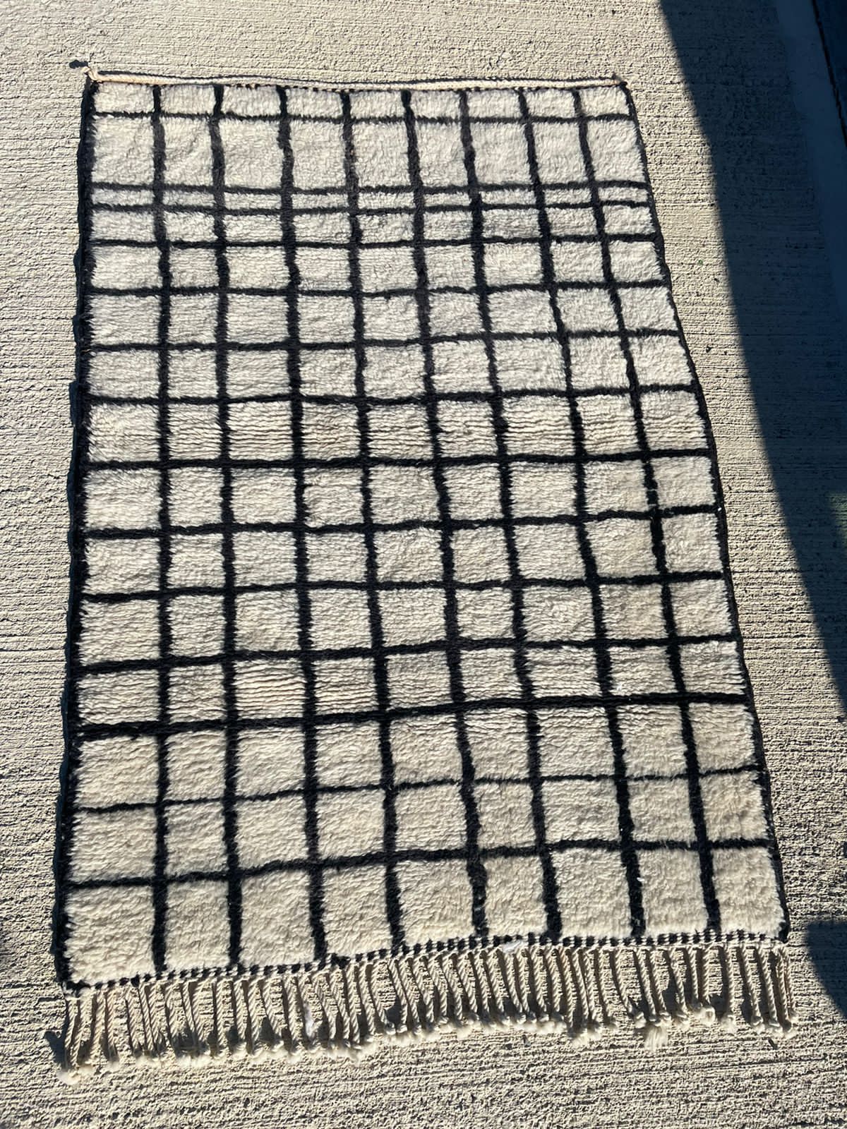Berber rug black white 152x102cm