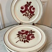Lot de 8 assiettes plates Moulin des Loups modèle "Roubaix" années 40