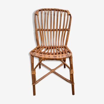 Chaise en rotin brun