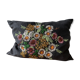Coussin lin noir brodé