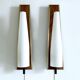 Pair of Large Scandinavian Teak Glass Wall Lights