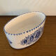 Ceramic pot blue floral decoration vintage signed modra