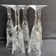 Champagne flutes, cut crystal, bohemian