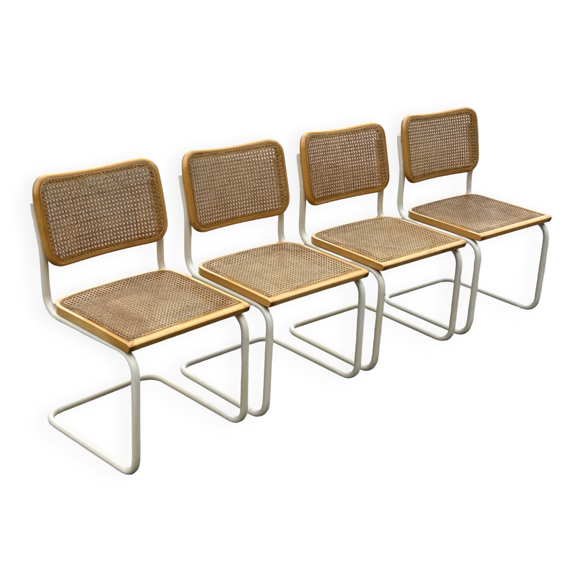 Set of 4 Cesca b32 model chairs in by Marcel Breuer Design