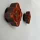 Pair of vintage wall lights, brown and orange ceramic, Sweden 1960