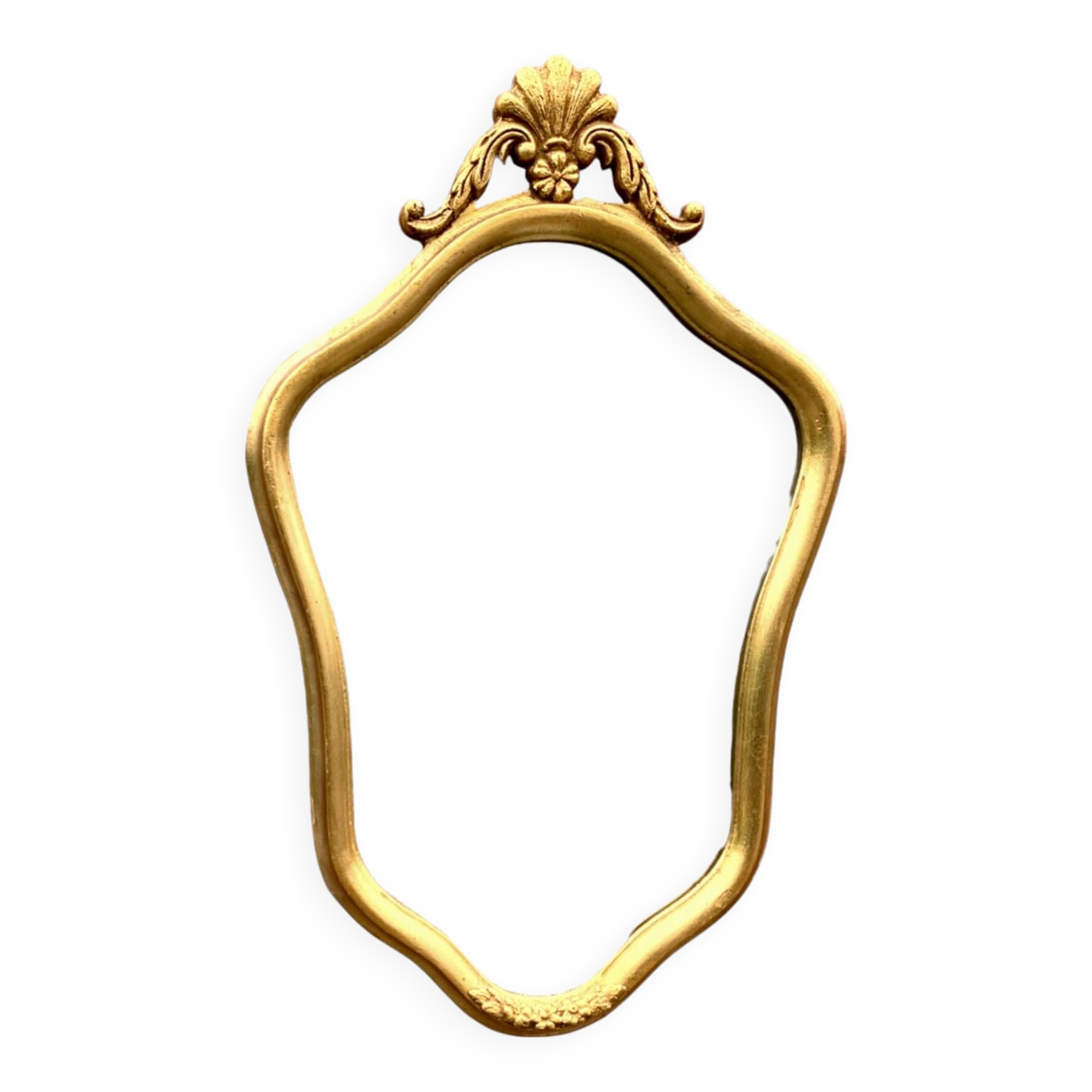 Antique beveled wall mirror in gilded solid wood
