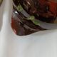 2 green glazed stoneware bowls with floral pattern – decorative tableware