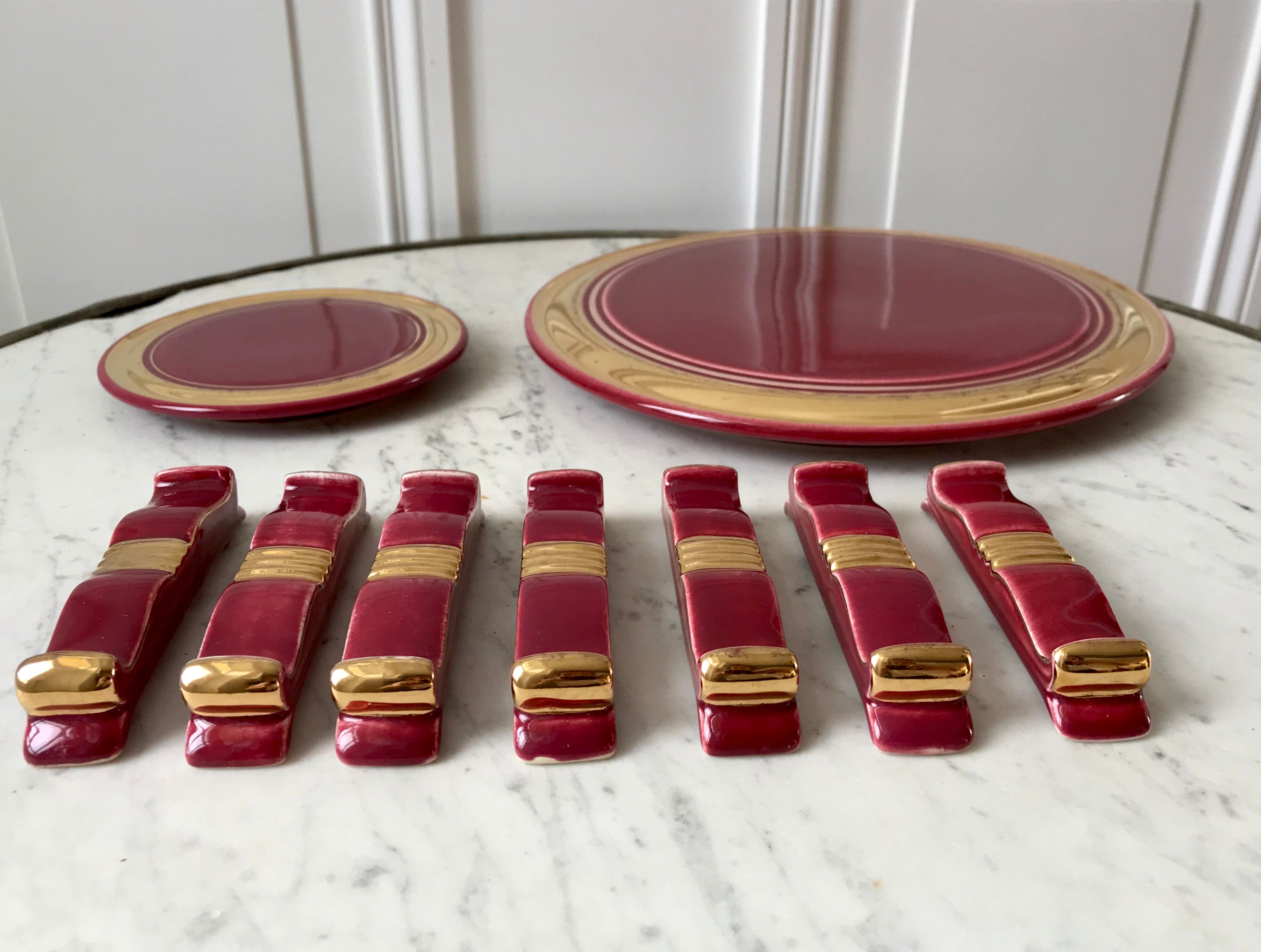 Art Deco set wine lees color 30s