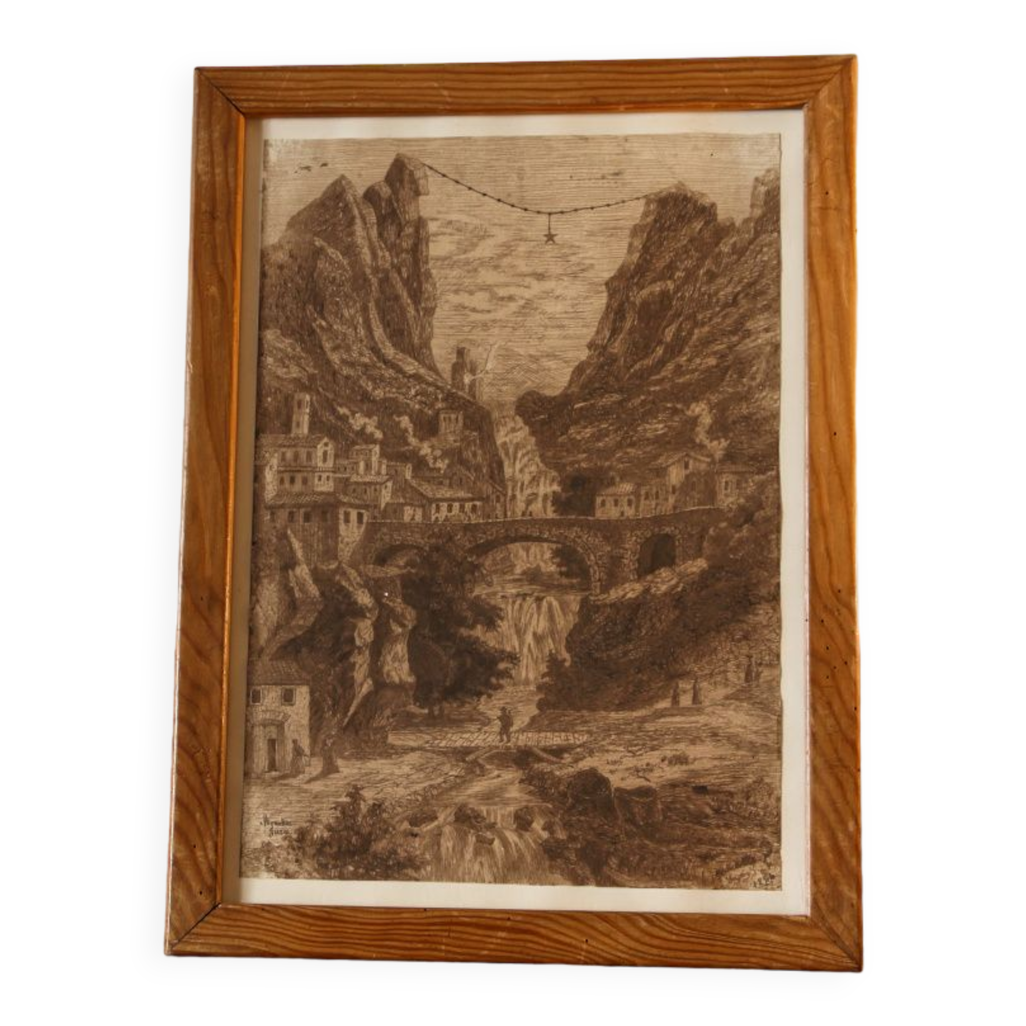 Old drawing, moustiers sainte marie