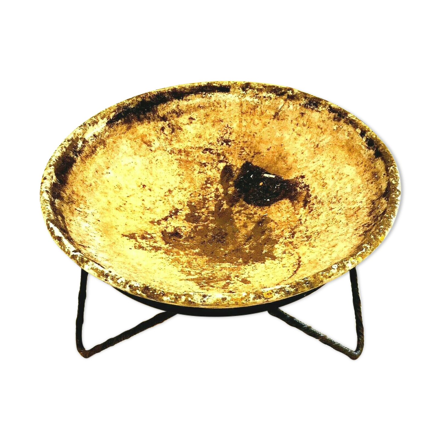 Outdoor flower tray on twisted iron base XX century