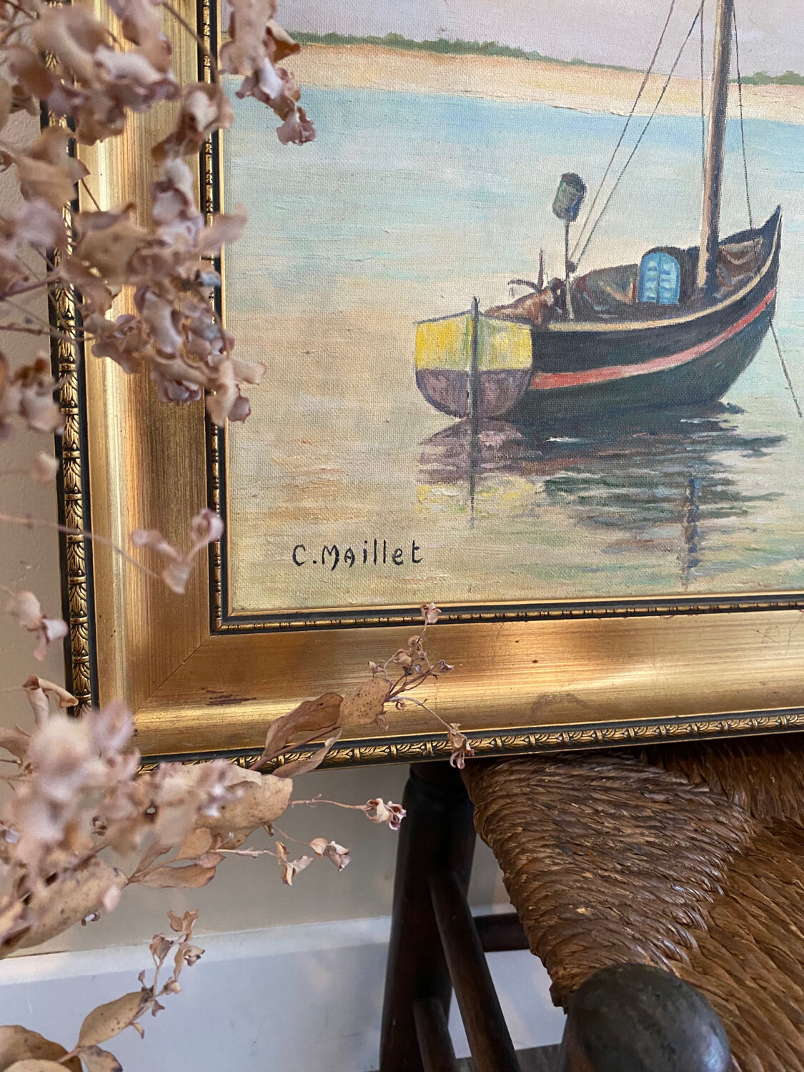 Marine painting, the 5 boats