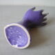 Old vase soliflore ring hand 1970s purple ceramic signed JMR deco retro dressing table