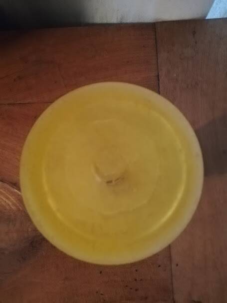 Vase en verre jaune et vert