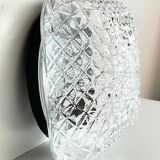 Wall lamp glass and steel ceiling light 1950s