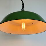 Industrial Green Enamel Factory Pendant Lamp, 1960s