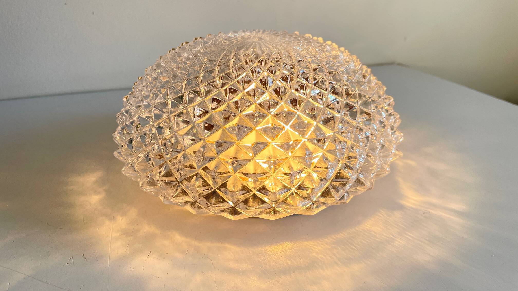 APPLIQUE Semi-Crystal Ceiling Light 1950s