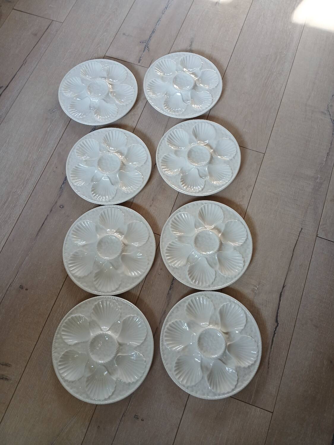 8 old Longchamp oyster plates