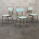Lot de 3 chaises en formica chrome et vert clair