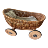 Braided wicker cradle, pulling toy